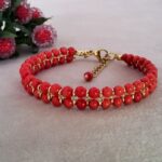 Браслет двухрядный коралловый