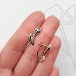 Швензы английский замок змея с фианитами 20 мм (золото)