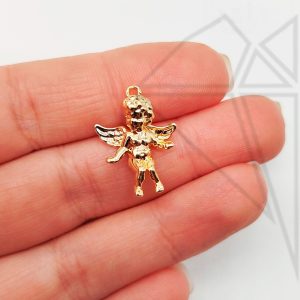 Подвеска ангелочек 19 мм 10 шт (золото)