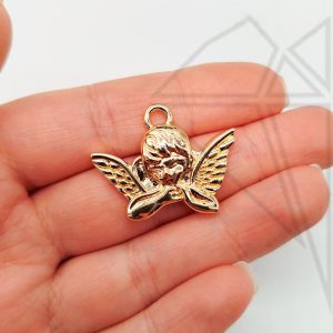 Подвеска ангелочек 20 мм (золото)