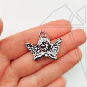 Подвеска ангелочек 20 мм (родий)