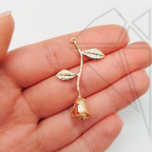 Подвеска цветок розочка 38 мм (золото)