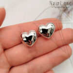 Швензы английский замок сердце 14 мм (родий)