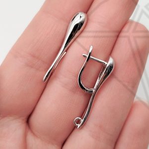 Швензы английский замок вытянутая капля 30 мм (родий)