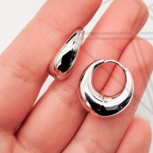 Швензы круглые ХОБО гладкие (hobo bag) 20 мм (родий)