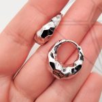 Швензы круглые ХОБО фактурные (hobo bag) 20 мм (родий)