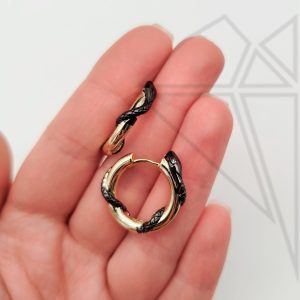 Швензы круглые с черной змеей 21 мм (золото)