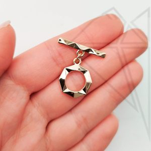 Замок тогл геометрический 16 мм (золото)