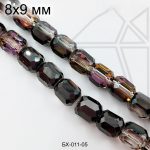 Хрустальные бусины ТЕМНЫЕ 8×9 мм НИТЬ