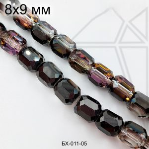 Хрустальные бусины ТЕМНЫЕ 8×9 мм НИТЬ