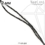 Гематит круглый с огранкой черный 2 мм 1/2 нити