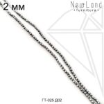 Гематит круглый с огранкой серебристый 2 мм 1/2 нити