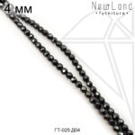 Гематит круглый с огранкой черный 4 мм 1/2 нити