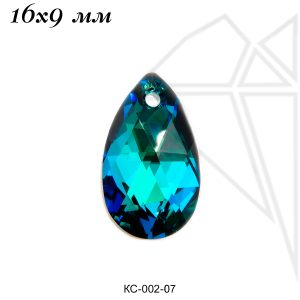 Кристаллы Сваровски капля 16х9 мм (Bermuda blue)