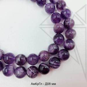 Аметист Шеврон круглый гладкий глянцевый 10 мм 1/2 нити
