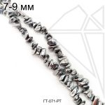 Гематит крошка серебристый 6-10 мм 1/2 нити