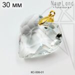 Кристалл сердце 30 мм (прозрачный)