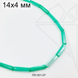 Перламутр трубочки (зеленые) 4х14 мм 1/2 нити