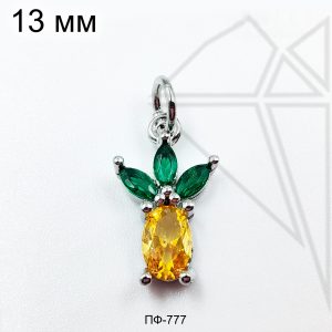 Подвеска Ананас с фианитами (родий)