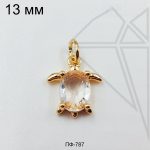 Подвеска Черепаха с фианитом 10 шт (золото)