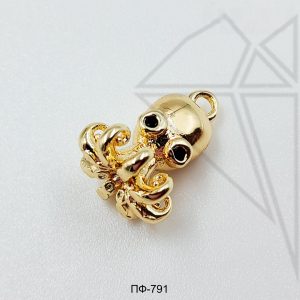 Подвеска осьминог 11 мм (золото)