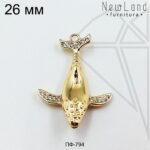 Подвеска кит 26 мм (золото)