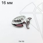 Подвеска пиранья 16 мм 10 шт (родий)