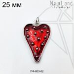 Подвеска клубника 25 мм (родий)