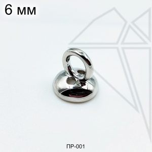 Протектор с шапочкой для тросика 6 мм (родий)