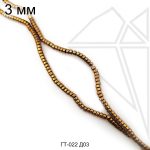 Гематит круглый таблетка золотой 3 мм 1/2 нити