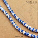 Керамическая бусина белая круглая гжель 6 мм 1/2 нити №1