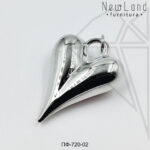 Подвеска сердце объемное 32 мм (родий)