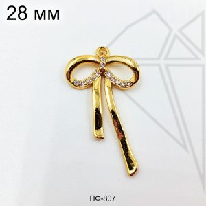 Подвеска бантик 28 мм (золото)