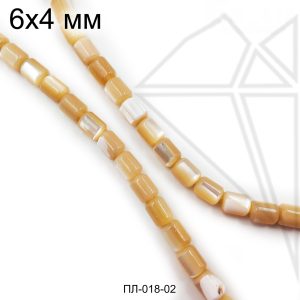 Перламутр бежевый "бочка" 5,5х6 мм 1/2 нити