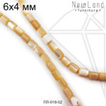 Перламутр бежевый "бочка" 5,5х6 мм 1/2 нити