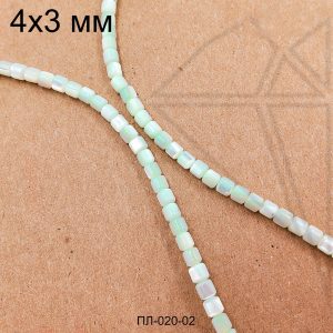Перламутр мятный "бочка" 3,5х3,2 мм 1/2 нити