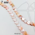 Перламутр розовый сердечки 6 мм 1/2 нити
