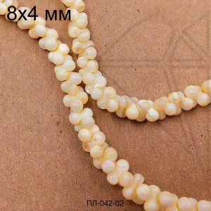 Перламутр косточка желтые 7х3,5 мм 1/2 нити