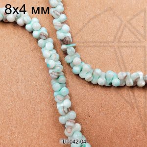 Перламутр косточка голубые 7х3,5 мм 1/2 нити