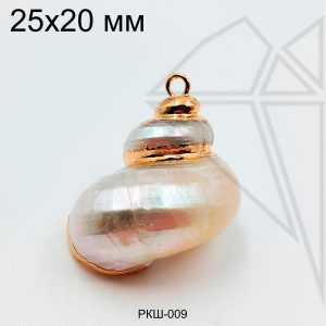 Ракушка натуральная золотистая 25х20 мм
