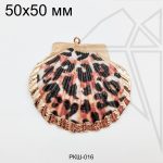 Ракушка натуральная пятнисто-золотая 50х50 мм