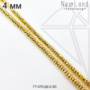 Гематит рондель светло-золотой 4 мм 1/2 нити