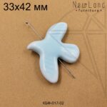 Керамическая бусина голубь голубой 33х42 мм