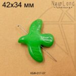 Стеклянная бусина голубь зеленый 42х34 мм