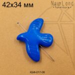 Стеклянная бусина голубь синий 42х34 мм