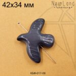 Стеклянная бусина голубь серый 42х34 мм