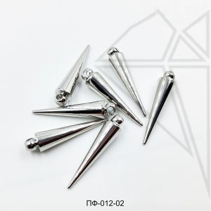 Подвеска конус 36х8 мм 10 шт (родий)