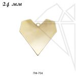 Подвеска сердце 24 мм (золото)