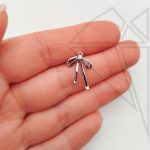 Подвеска бантик с фианитом 19 мм 10 шт (родий)