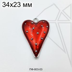 Подвеска клубника 32х23 мм (родий)